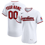 Cleveland Guardians Nike Home Elite Sponsor Patch Custom Jersey - White