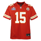 Patrick Mahomes Kansas City Chiefs Nike Youth Super Bowl LVIII Patch Game Jersey - Red