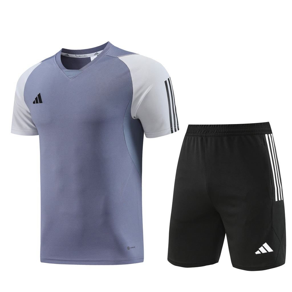 Adidas Short Sleeve Training Jersey Set - AD03- Light Gray