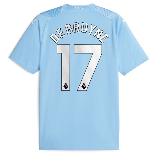 Kevin De Bruyne Manchester City Puma 2023/24 Home Replica Player Jersey - Sky Blue