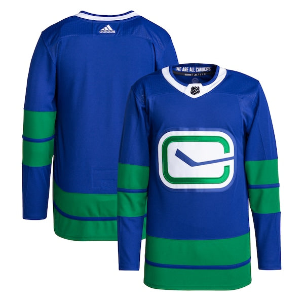 Vancouver Canucks adidas Men's Alternate Primegreen Authentic Blank Jersey - Blue