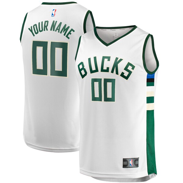 Milwaukee Bucks  Youth Fast Break Replica Custom Jersey - Association Edition - White