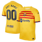 Barcelona Nike Youth 2022/23 Fourth Breathe Stadium Replica Custom Jersey - Yellow