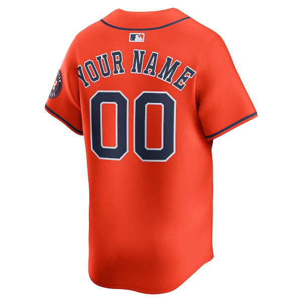 Houston Astros Nike Alternate Limited Custom Jersey - Orange/White