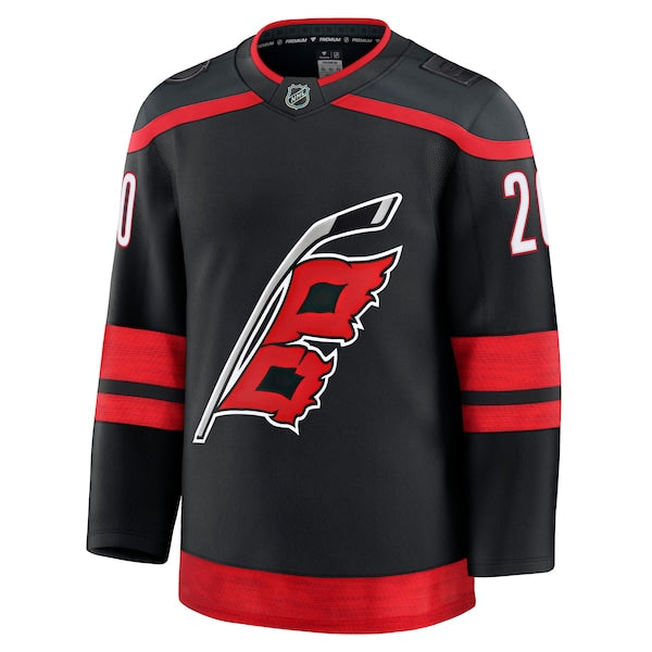 Sebastian Aho Carolina Hurricanes  Home Premium Jersey - Black/White/Red
