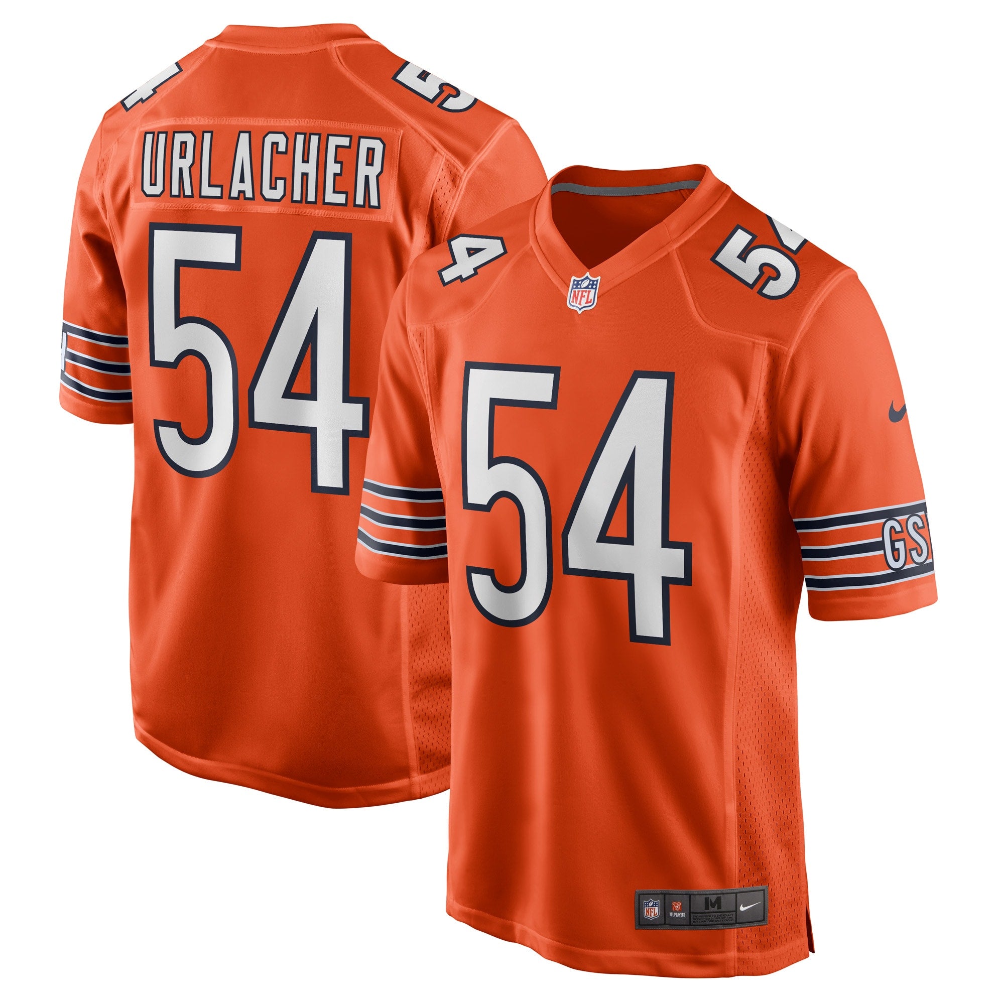 Brian Urlacher Chicago Bears Nike Retired Player Game Jersey - White/Navy/Orange