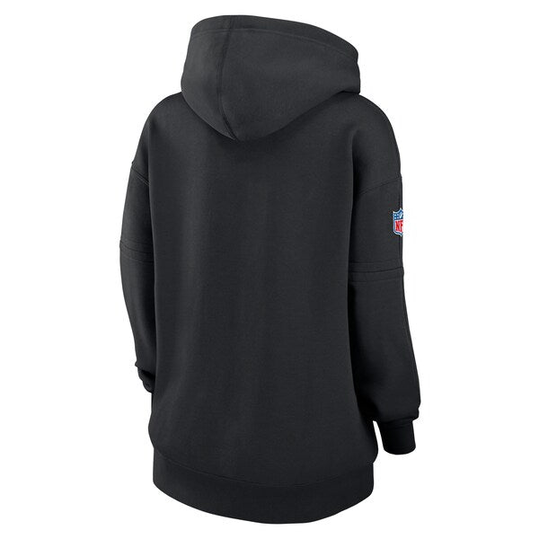 Chicago Bears Nike Women's 2024 NFL Crucial Catch Club Pullover Hoodie - Black