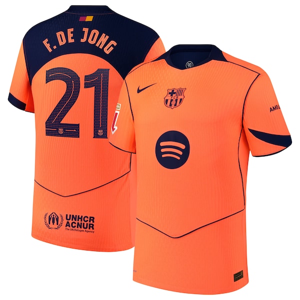 Frenkie de Jong Barcelona Nike 2025/26 Third Authentic Player Jersey - Orange