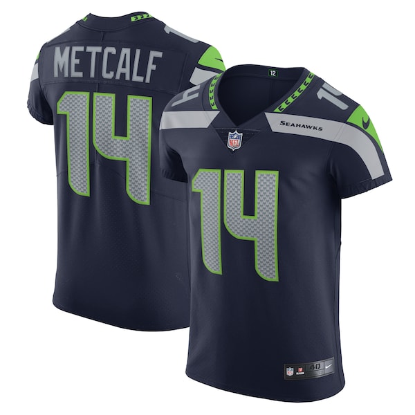 DK Metcalf Seattle Seahawks Nike Vapor Elite Player Jersey - College Navy/Neon Green