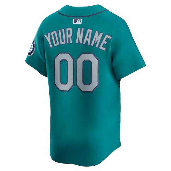 Men's Seattle Mariners  Nike Alternate Limited Custom Jersey- Teal/White