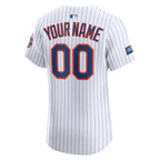 New York Mets Nike Home Elite Sponsor Patch Custom Jersey - White