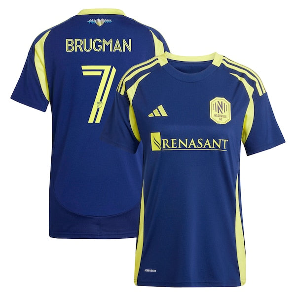 Gastón Brugman Nashville SC adidas Women's 2025 The Heart of Nashville Kit Replica Player Jersey - Navy