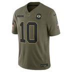 Jordan Love Green Bay Packers Nike 2025 Salute to Service Limited Jersey - Olive
