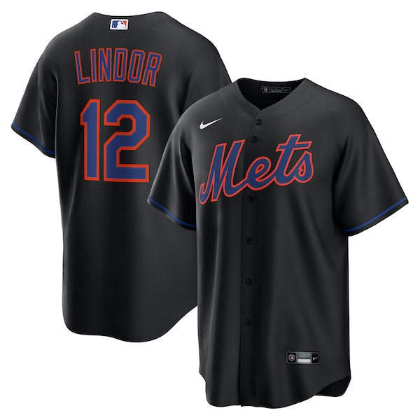 Francisco Lindor New York Mets Nike Alternate Replica Jersey - Black