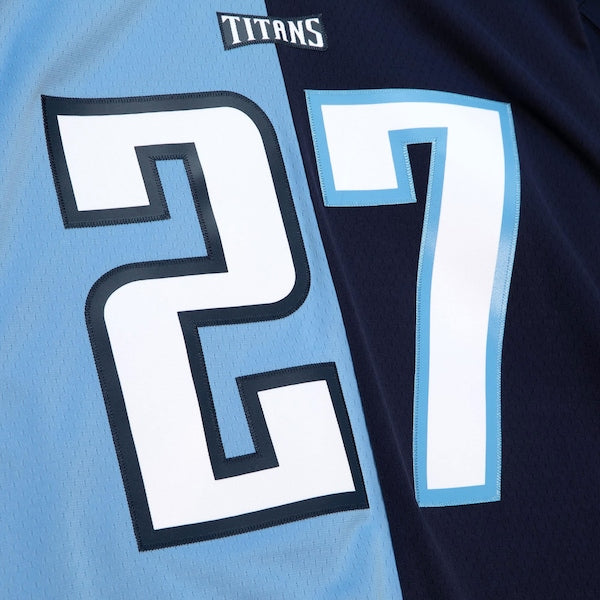 Eddie George Tennessee Titans 1999 Split Legacy Replica Jersey - Navy/Light Blue