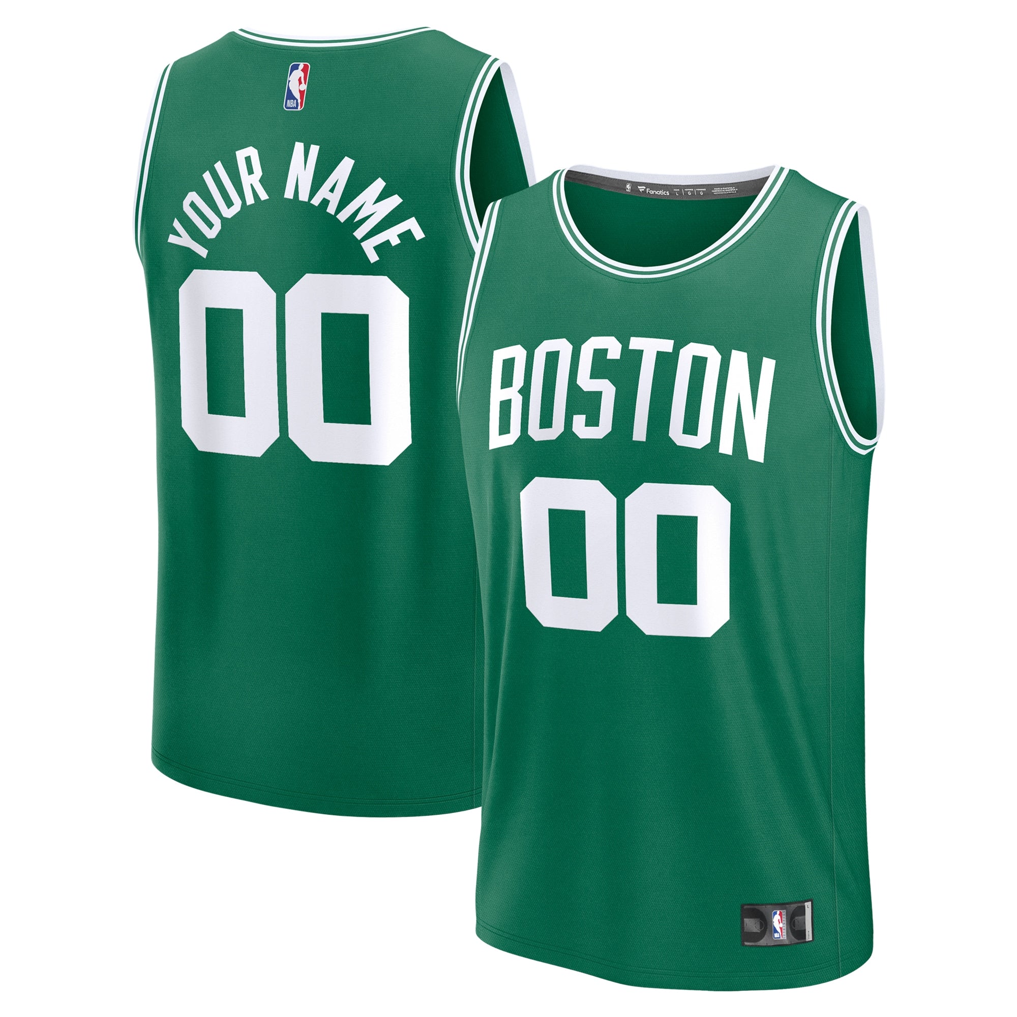 Boston Celtics  Youth Custom Fast Break Jersey - Black - Statement Edition/Kelly Green/White