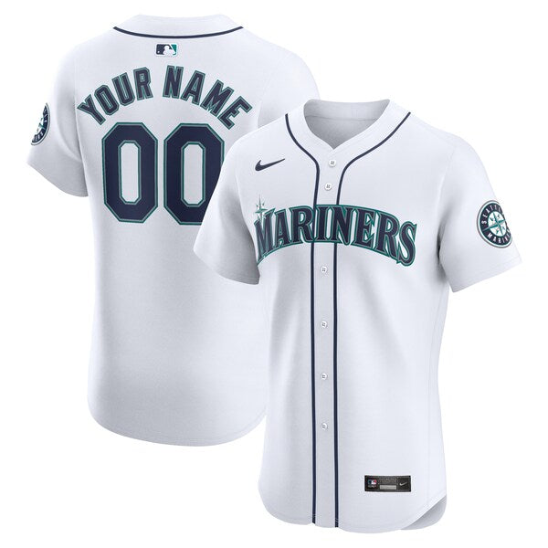 Seattle Mariners Nike Home Elite Custom Jersey - White