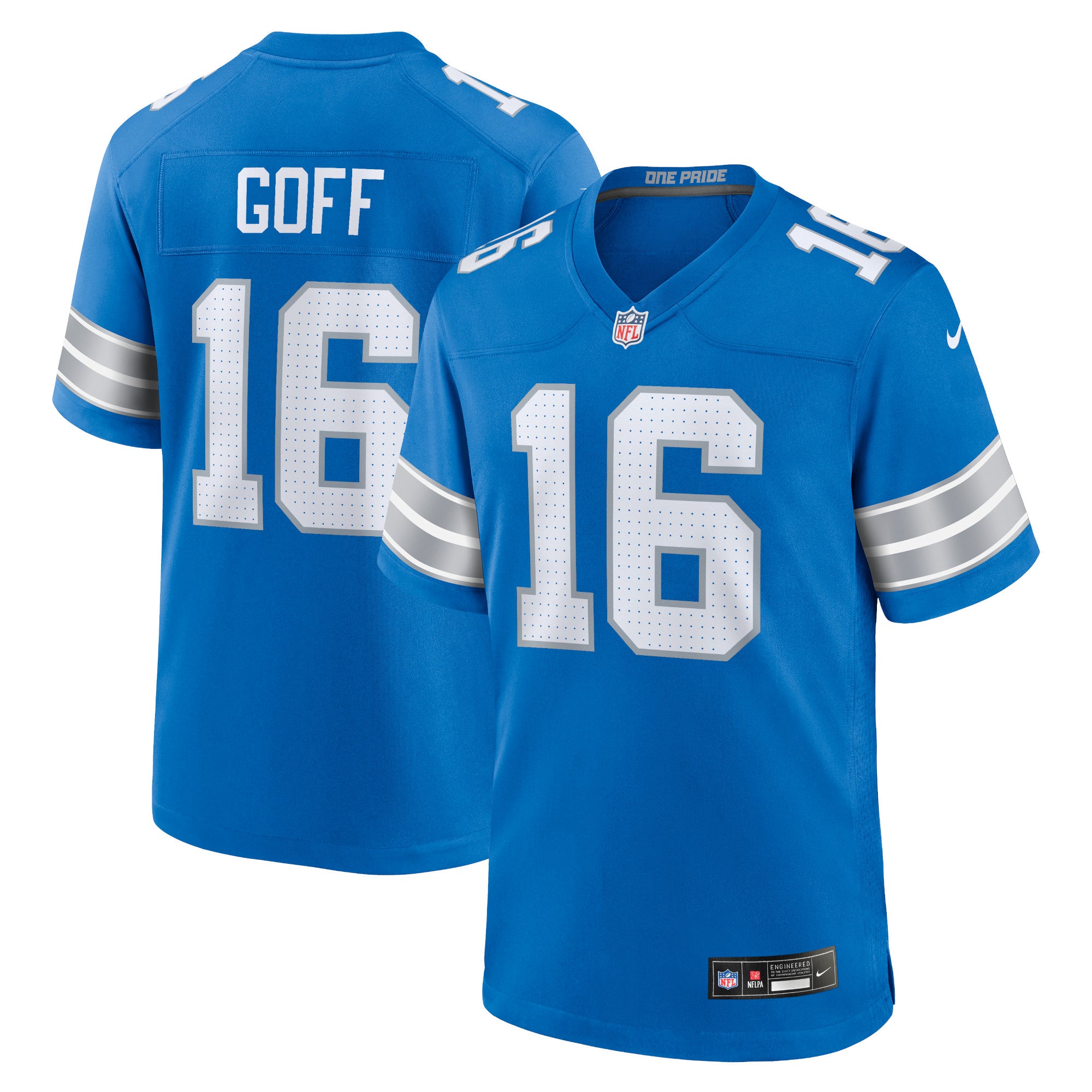 Jared Goff Detroit Lions Nike 2nd Alternate Game Jersey - Black/Blue