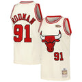 Dennis Rodman Chicago Bulls  Chainstitch Swingman Jersey - Cream