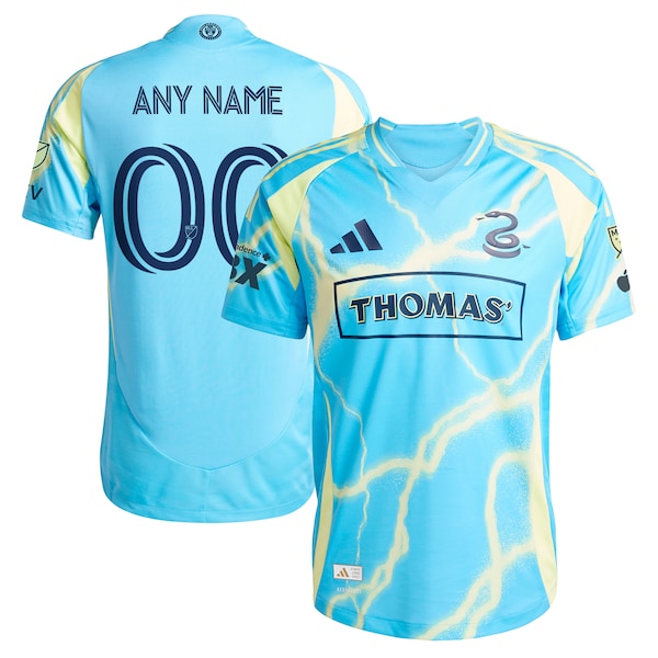 Philadelphia Union adidas 2025 The Voltage Kit Authentic Custom Jersey - Blue