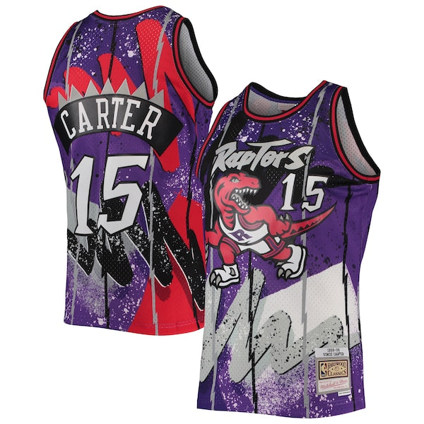 Vince Carter Toronto Raptors Hardwood Classics 1998/99 Hyper Hoops Swingman Jersey - Purple