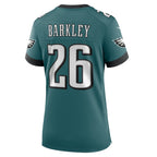 Saquon Barkley Philadelphia Eagles Nike Women's Super Bowl LIX Game Player Jersey - Midnight Green