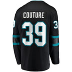 Logan Couture San Jose Sharks  Alternate Premier Breakaway Player Captain Jersey - Black/Teal