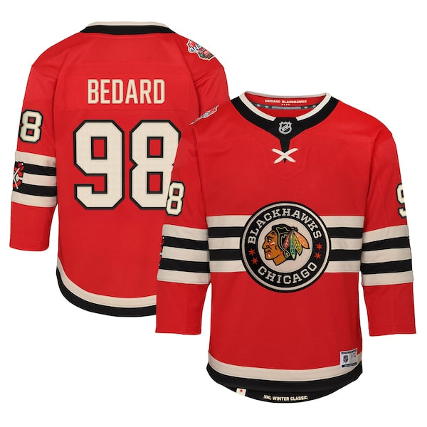 Connor Bedard Chicago Blackhawks Youth 2025 NHL Winter Classic Premier Player Jersey - Red