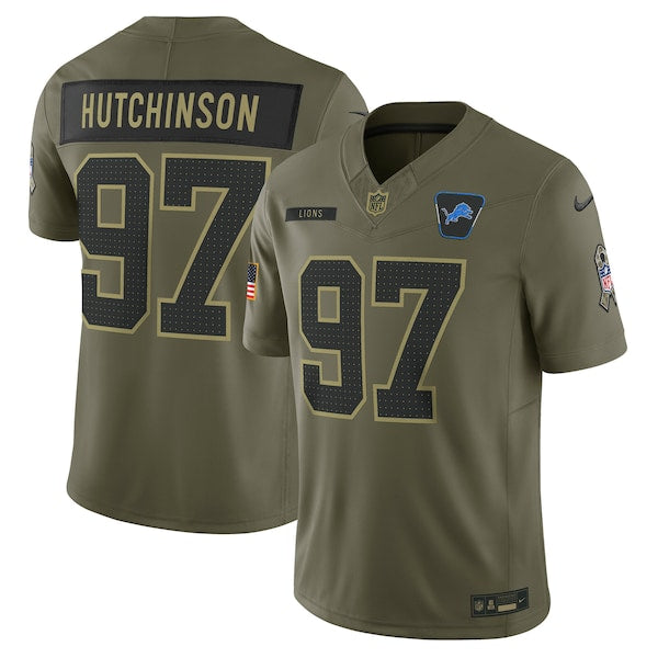 Aidan Hutchinson Detroit Lions Nike 2025 Salute to Service Limited Jersey - Olive
