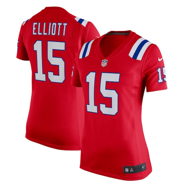 Ezekiel Elliott New England Patriots Nike Women's Alternate Game Player Jersey - Red/Navy/White