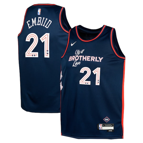 Joel Embiid Philadelphia 76ers Nike Youth  Swingman Replica Jersey - City Edition - Navy