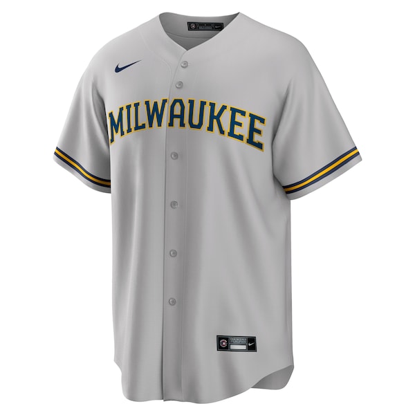 Christian Yelich Milwaukee Brewers Nike Alternate Replica Player Jersey - Gray/Cream/Navy/White