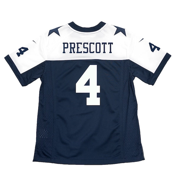 Dak Prescott Dallas Cowboys Nike Youth Throwback Game Jersey - Navy/White