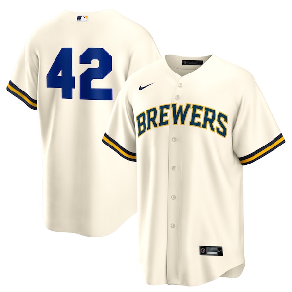 Milwaukee Brewers Nike Home  2025 Jackie Robinson Day Replica Jersey - Cream