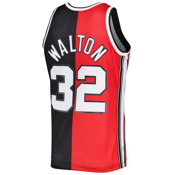 Bill Walton Portland Trail Blazers Hardwood Classics 1976/77 Split Swingman Jersey - Red/Black