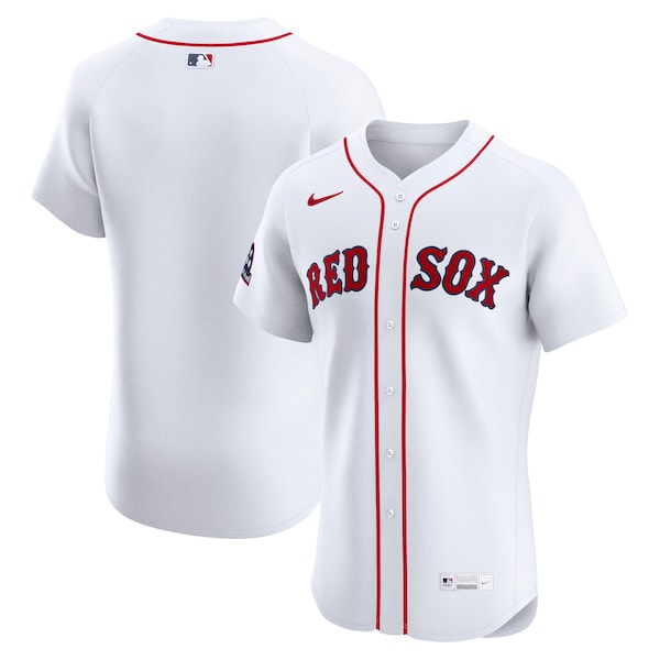 Boston Red Sox Nike Home Sponsor Patch Elite Jersey - White