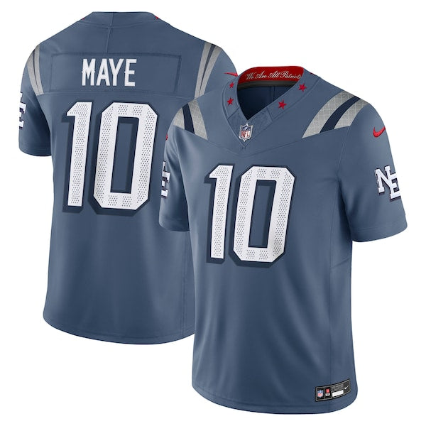 Drake Maye New England Patriots Nike 2025 Rivalries Collection Limited Jersey - Storm Blue