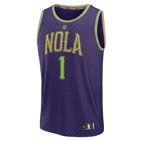 Zion Williamson New Orleans Pelicans  2024/25 Fast Break Player Jersey - City Edition - Purple