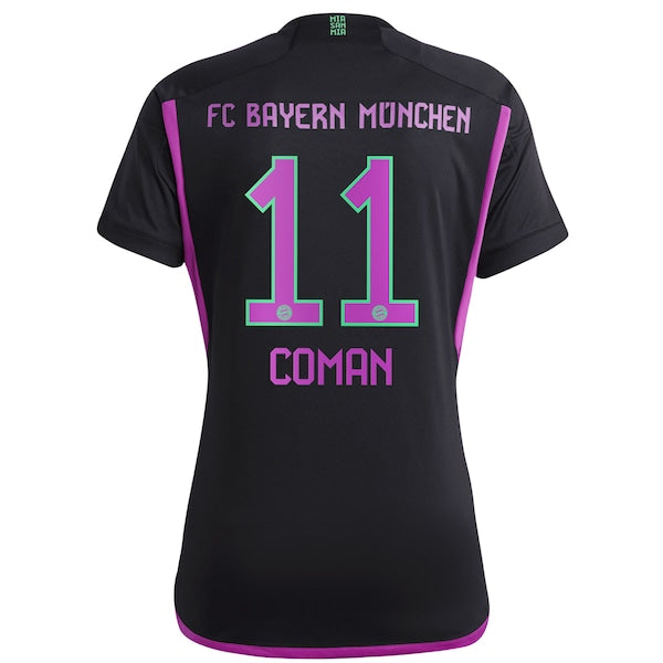 Kingsley Coman Bayern Munich adidas Women's 2023/24 Away Replica Player Jersey - Black/White