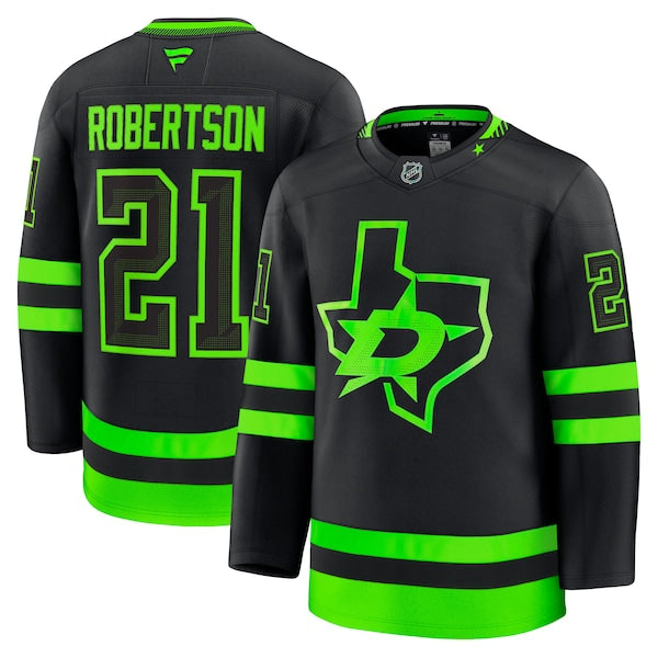 Jason Robertson Dallas Stars  Alternate Premium Jersey - Black/Kelly Green