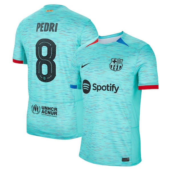 Pedri Barcelona Nike 2023/24 Third Replica Jersey - Aqua/Royal/White