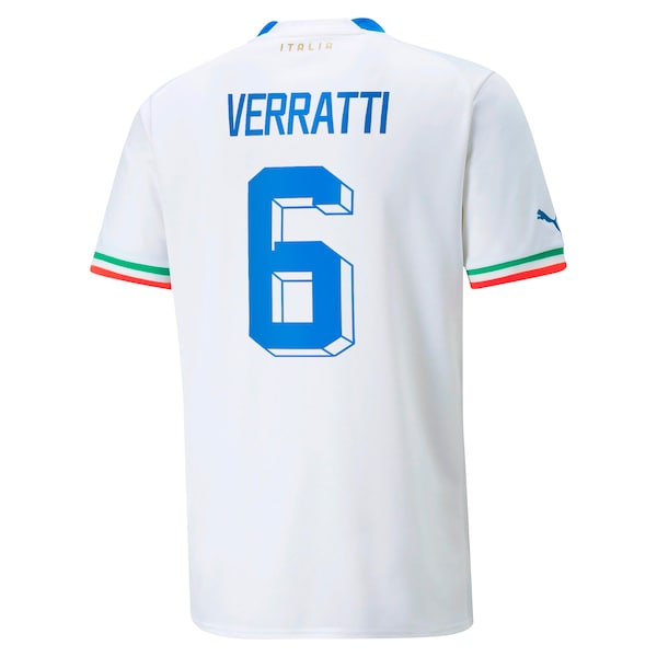 Marco Verratti Italy National Team Puma 2022/23 Away Replica Player Jersey - White