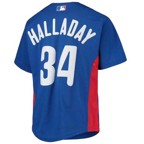 Roy Halladay Philadelphia Phillies Youth Cooperstown Collection Mesh Batting Practice Jersey - Royal