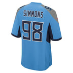 Jeffery Simmons Tennessee Titans Nike Team Game Jersey -  Light Blue/Navy