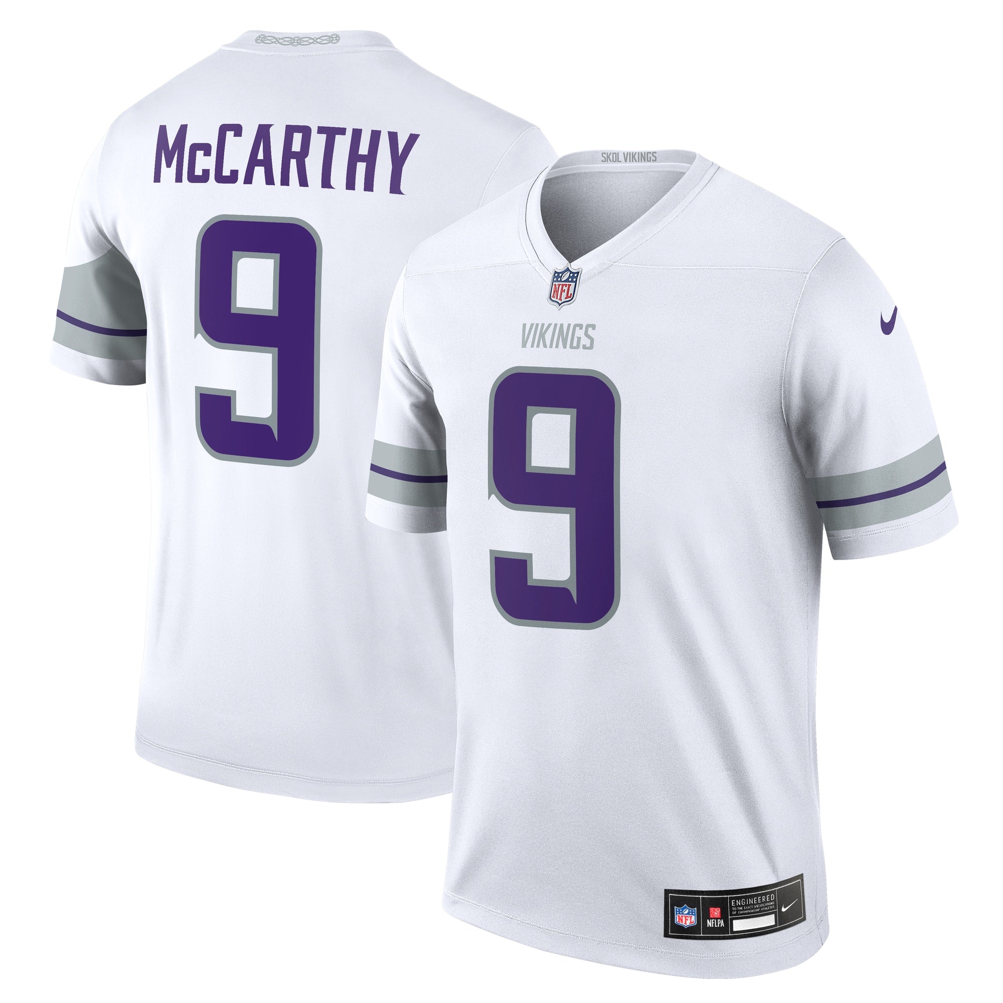 J.J. McCarthy Minnesota Vikings Nike Team Legend Player Performance Jersey - Purple/White