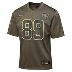 Brock Bowers Las Vegas Raiders Nike Youth 2025 Salute to Service Game Jersey - Olive