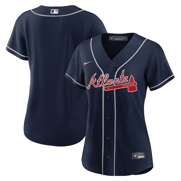 Women's Atlanta Braves Nike Navy Alternate Replica Team Jersey/White/Red