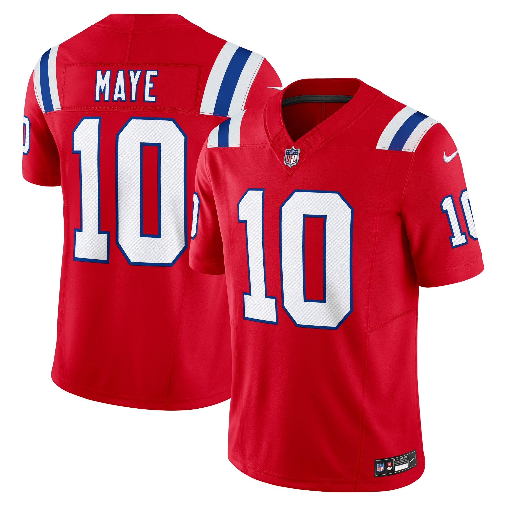 Drake Maye New England Patriots Nike  Vapor F.U.S.E. Limited Jersey - White/Red/Navy