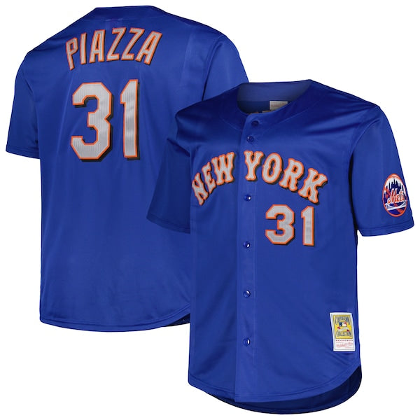 Mike Piazza New York Mets  Big & Tall Cooperstown Collection Mesh Batting Practice Jersey - Royal/Orange