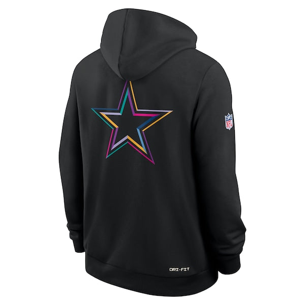 Dallas Cowboys Nike Tall 2025 NFL Crucial Catch Sideline Standard Issue Dri-FIT Hoodie - Black